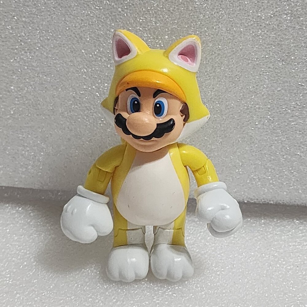 Jakks 2016 Yellow Cat‎ Super Mario Poseable 4" Nintendo Action Figure